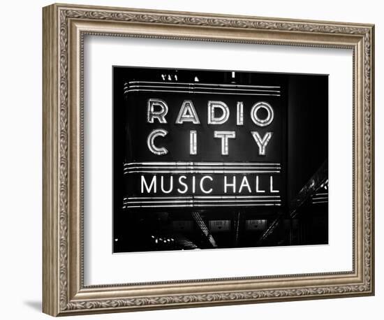 Lanes Entrance to the Radio City Music Hall by Night, Manhattan, Times Square, New York, Classic-Philippe Hugonnard-Framed Photographic Print