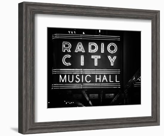 Lanes Entrance to the Radio City Music Hall by Night, Manhattan, Times Square, New York, Classic-Philippe Hugonnard-Framed Photographic Print