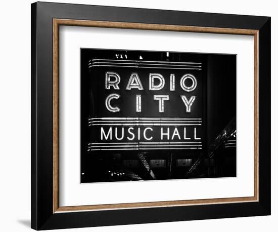 Lanes Entrance to the Radio City Music Hall by Night, Manhattan, Times Square, New York, Classic-Philippe Hugonnard-Framed Photographic Print