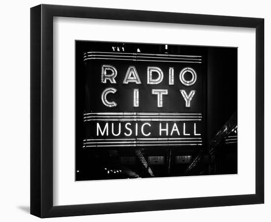 Lanes Entrance to the Radio City Music Hall by Night, Manhattan, Times Square, New York, Classic-Philippe Hugonnard-Framed Photographic Print