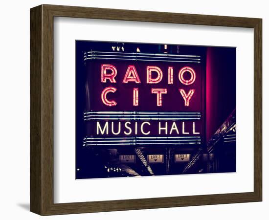 Lanes Entrance to the Radio City Music Hall by Night, Manhattan, Times Square, New York-Philippe Hugonnard-Framed Photographic Print