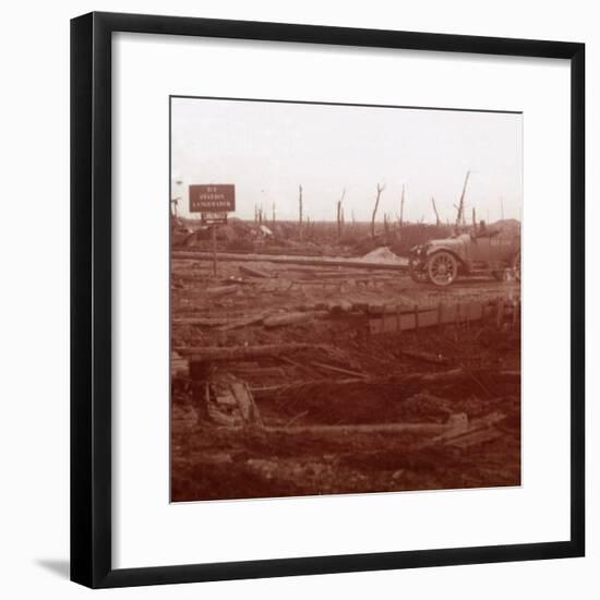 Langemarck station, Flanders, Belgium, c1914-c1918-Unknown-Framed Photographic Print