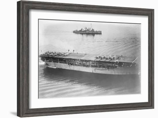 Langley Aircraft Carrier at Sea-null-Framed Art Print