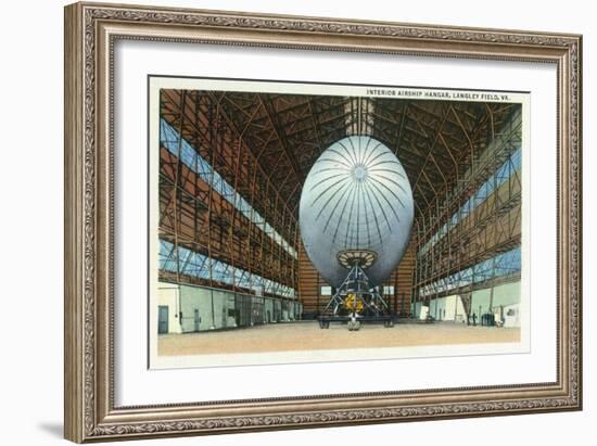 Langley Field, Virginia - Airship Hangar Interior View-Lantern Press-Framed Art Print