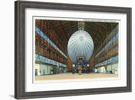 Langley Field, Virginia - Airship Hangar Interior View-Lantern Press-Framed Art Print