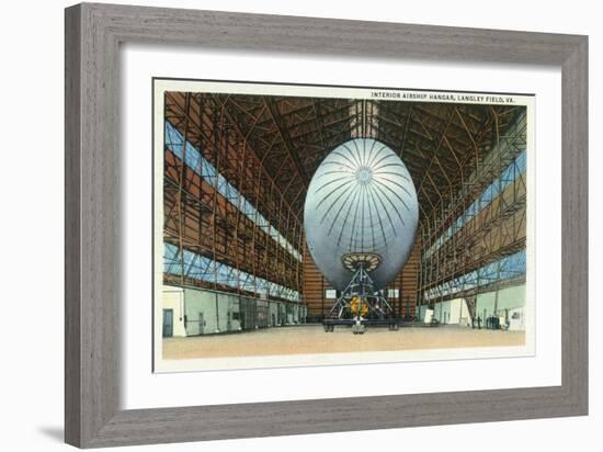 Langley Field, Virginia - Airship Hangar Interior View-Lantern Press-Framed Art Print