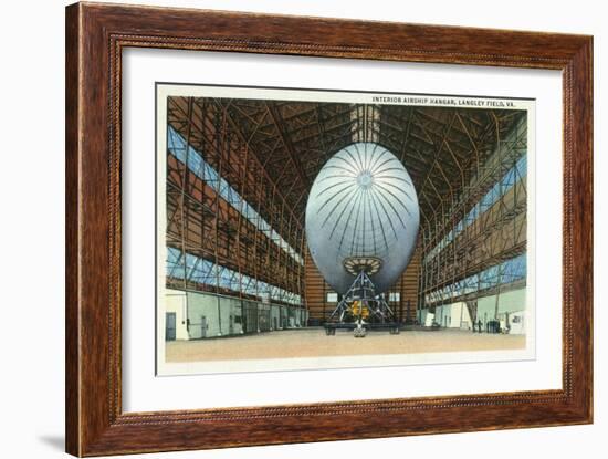 Langley Field, Virginia - Airship Hangar Interior View-Lantern Press-Framed Art Print