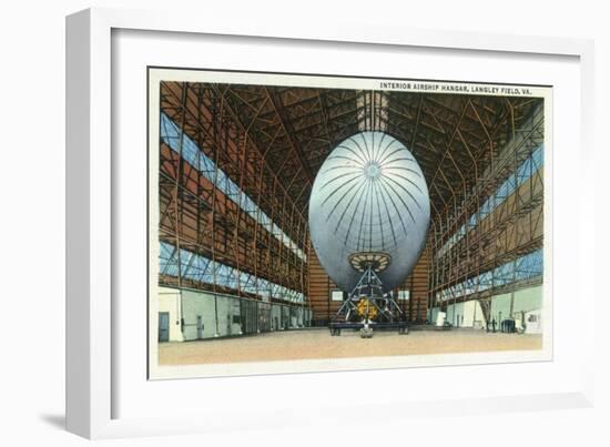 Langley Field, Virginia - Airship Hangar Interior View-Lantern Press-Framed Art Print