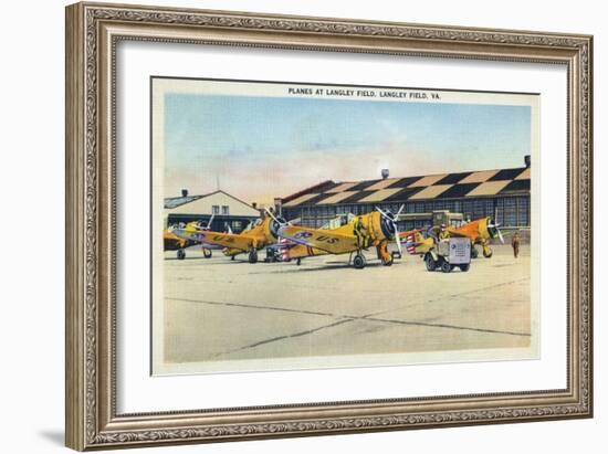 Langley Field, Virginia - View of Planes Getting Serviced-Lantern Press-Framed Art Print