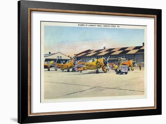Langley Field, Virginia - View of Planes Getting Serviced-Lantern Press-Framed Art Print