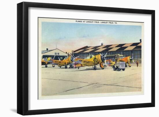 Langley Field, Virginia - View of Planes Getting Serviced-Lantern Press-Framed Art Print