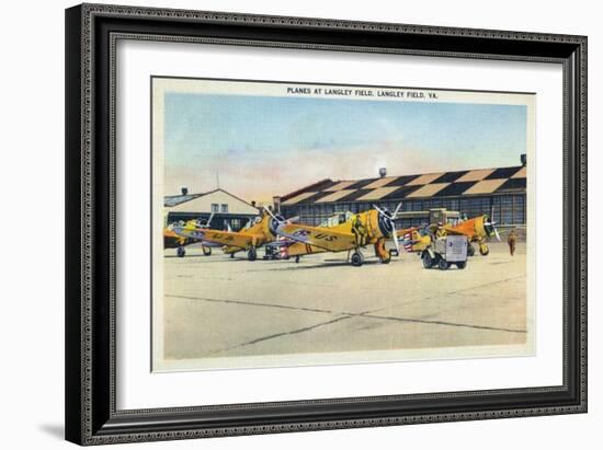 Langley Field, Virginia - View of Planes Getting Serviced-Lantern Press-Framed Art Print