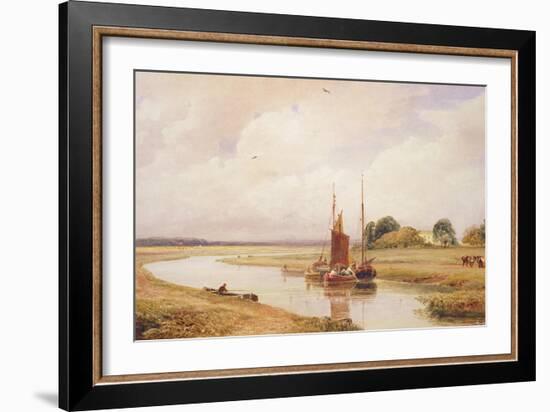 Langrick Ferry on the River Witham Near Boston, Lincolnshire-Peter De Wint-Framed Giclee Print