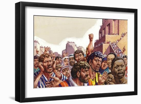 Language Problems During the Building of the Tower of Babel-Pat Nicolle-Framed Giclee Print