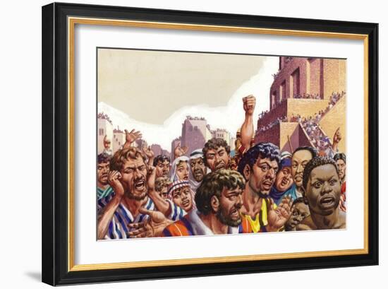 Language Problems During the Building of the Tower of Babel-Pat Nicolle-Framed Giclee Print