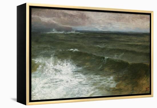 Lannacombe Bay, Start Point in the Distance (Oil on Board)-George Vicat Cole-Framed Premier Image Canvas