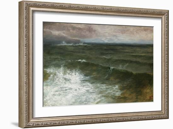 Lannacombe Bay, Start Point in the Distance (Oil on Board)-George Vicat Cole-Framed Giclee Print