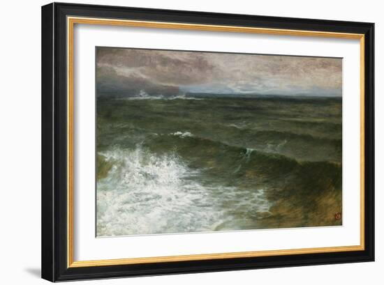 Lannacombe Bay, Start Point in the Distance (Oil on Board)-George Vicat Cole-Framed Giclee Print