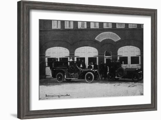 Lansing, Michigan - Central Fire Station Exterior Photo-Lantern Press-Framed Art Print