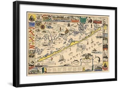 Long Beach Island, New Jersey Vintage Map Artwork' Art Print