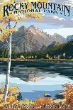 Grand Teton National Park - Moose and Mountains-Lantern Press-Art Print