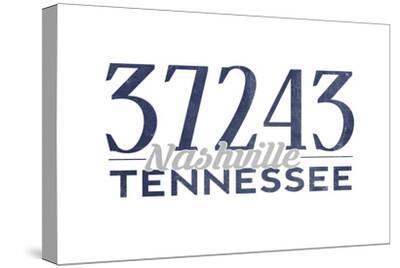 Nashville, Tennessee - 37243 Zip Code (Blue) Art Print - Lantern