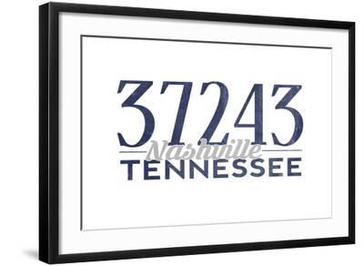 Nashville, Tennessee - 37243 Zip Code (Blue) Art Print - Lantern
