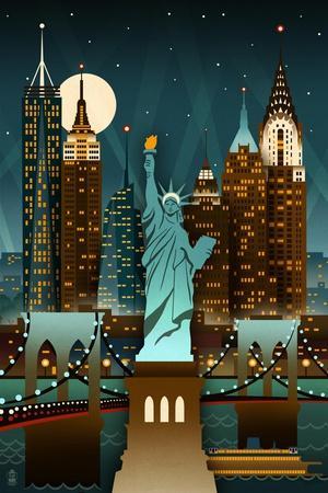 New York City Skyline Wall Art: Prints, Paintings & Posters | Art.com