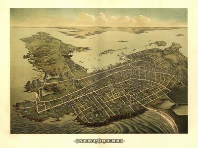Providence RI panorama c1895 map 20x16 