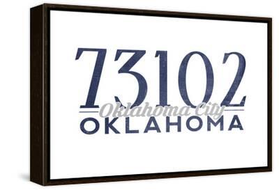 Oklahoma City, Oklahoma - 73102 Zip Code (Blue) Art Print