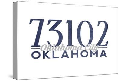 Oklahoma City, Oklahoma - 73102 Zip Code (Blue) Art Print