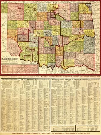 OKLAHOMA PARKS State Park Map Fine Art Photographic Print 