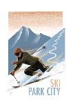 Park City, Utah - Downhill Skier Lithography Style-Lantern Press-Art Print