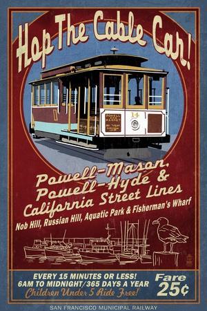 San Francisco\'s Cable Wall Prints, Cars & Posters Art: Paintings