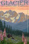 Spring Flowers, Glacier National Park, Montana-Lantern Press-Art Print