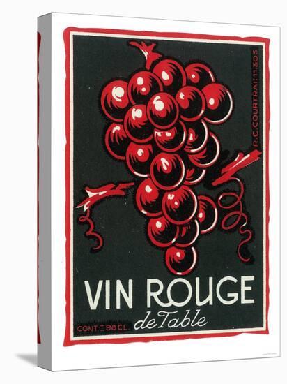 'Vin Rouge De Table Wine Label - Europe' Stretched Canvas Print ...