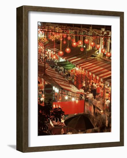 Lanterns and Stalls, Chinatown, Singapore, Southeast Asia-Charcrit Boonsom-Framed Photographic Print
