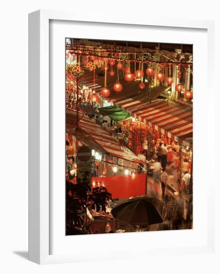 Lanterns and Stalls, Chinatown, Singapore, Southeast Asia-Charcrit Boonsom-Framed Photographic Print