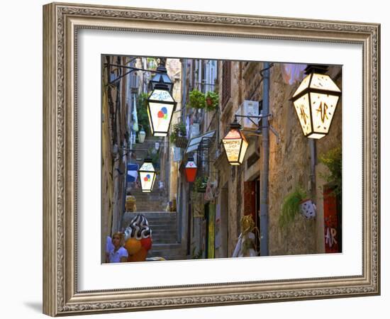 Lanterns, Dubrovnik, Dalmatia, Croatia-Neil Farrin-Framed Photographic Print