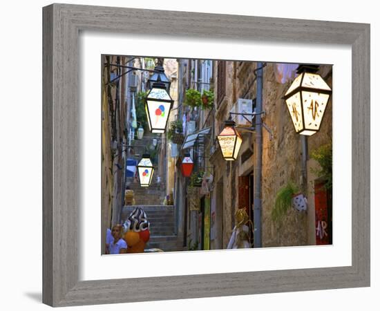 Lanterns, Dubrovnik, Dalmatia, Croatia-Neil Farrin-Framed Photographic Print