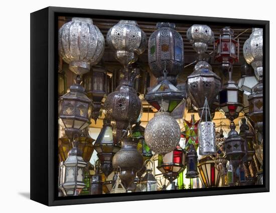 Lanterns for Sale in the Souk, Marrakech (Marrakesh), Morocco, North Africa, Africa-Nico Tondini-Framed Premier Image Canvas