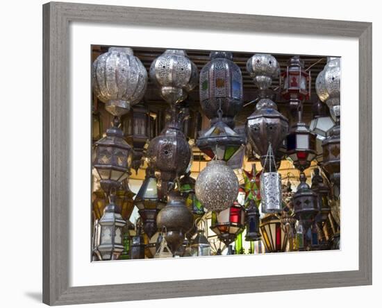 Lanterns for Sale in the Souk, Marrakech (Marrakesh), Morocco, North Africa, Africa-Nico Tondini-Framed Photographic Print