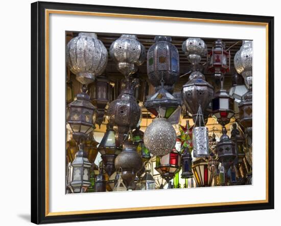 Lanterns for Sale in the Souk, Marrakech (Marrakesh), Morocco, North Africa, Africa-Nico Tondini-Framed Photographic Print