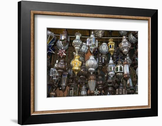 Lanterns for sale  in the Souk, Marrakech (Marrakesh), Morocco, North Africa, Africa-Nico Tondini-Framed Photographic Print