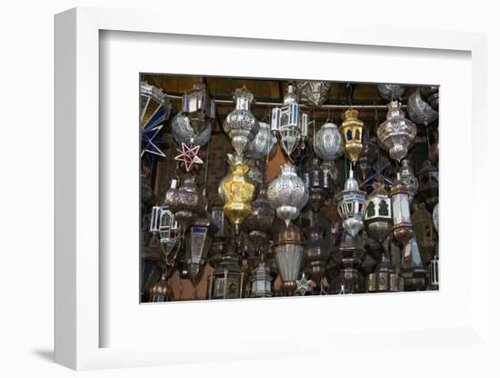 Lanterns for sale  in the Souk, Marrakech (Marrakesh), Morocco, North Africa, Africa-Nico Tondini-Framed Photographic Print