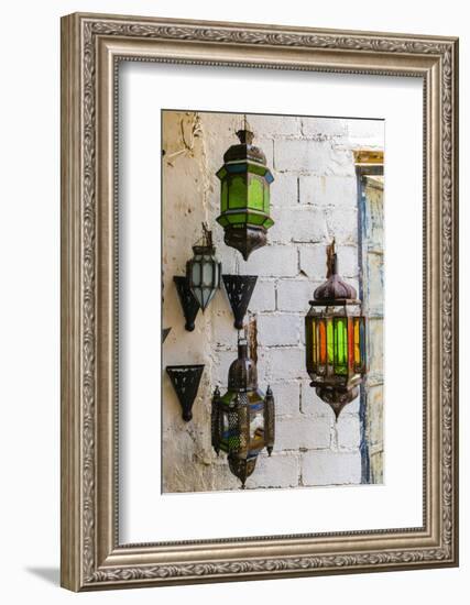 Lanterns for sale in the Souk, Marrakech, Morocco.-Nico Tondini-Framed Photographic Print