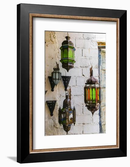 Lanterns for sale in the Souk, Marrakech, Morocco.-Nico Tondini-Framed Photographic Print