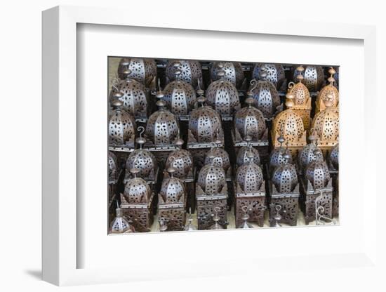 Lanterns for sale in the Souk, Marrakech, Morocco.-Nico Tondini-Framed Photographic Print