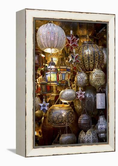 Lanterns for Sale in the Souk, Marrakesh, Morocco, North Africa, Africa-Simon Montgomery-Framed Premier Image Canvas