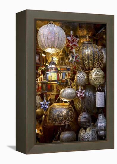 Lanterns for Sale in the Souk, Marrakesh, Morocco, North Africa, Africa-Simon Montgomery-Framed Premier Image Canvas